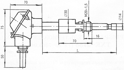 Рис.1. Чертеж термореобразователя ТХА-2588, ТХК-2588